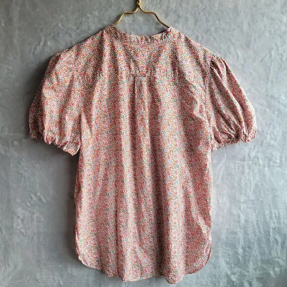 J CREW LIBERTY Eloise Floral Print Puff Sleeve Top Size 6 Button Up Classic-Fit - Picture 6 of 9